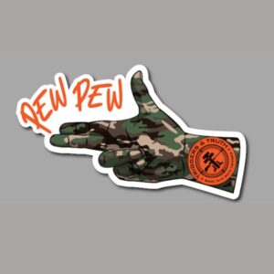 Pew Pew Finger Sticker 3x5 Camo