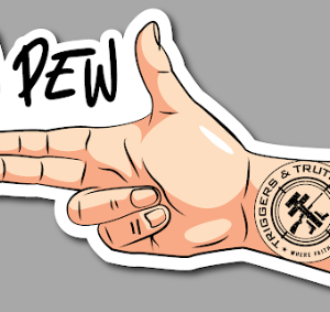 Pew Pew Finger Sticker 3x5 Skin Color