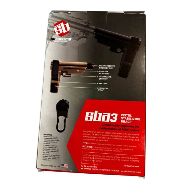 SBA3 Pistol Stabilizing Brace package