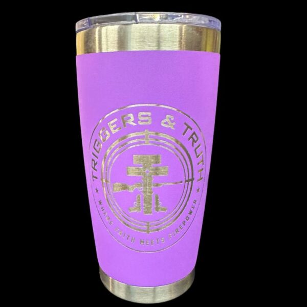 Triggers & Truth - Purple engraved tumbler