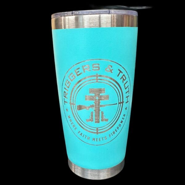 Triggers & Truth - Teal Engraved Tumbler