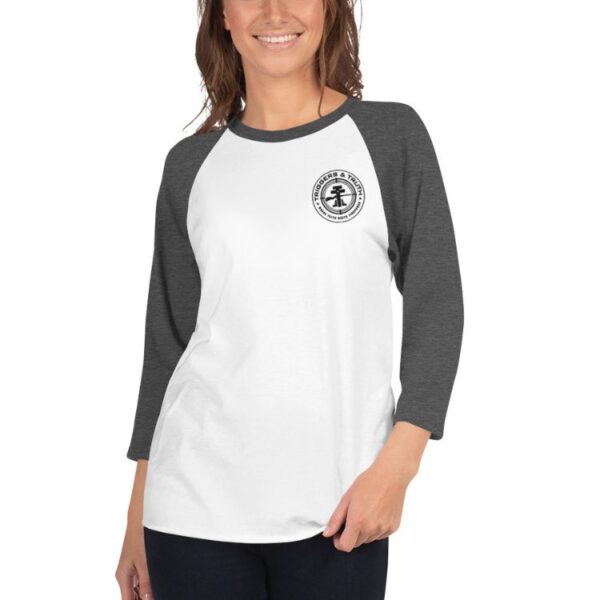 unisex sleeve raglan shirt white heather charcoal front